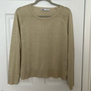 Zara gold metallic lightweight sweater